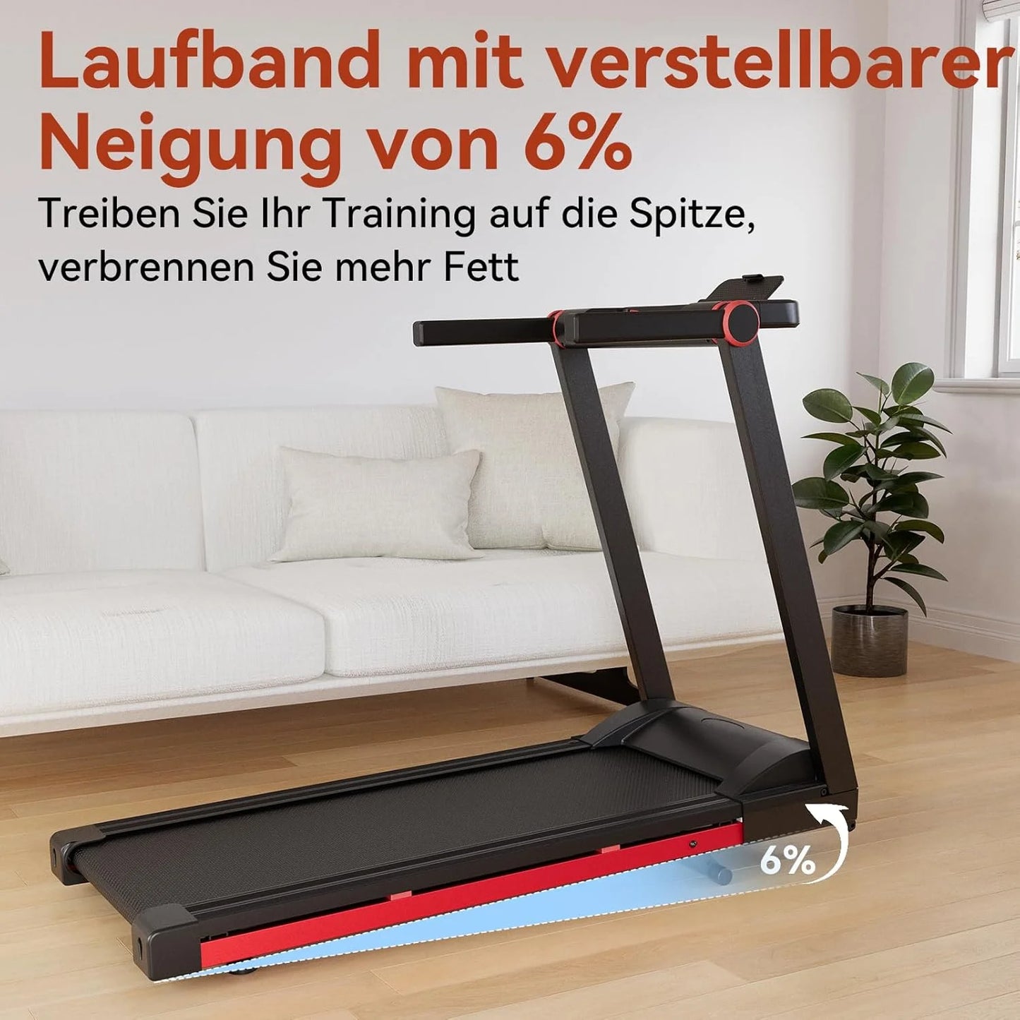 3.5HP Foldable Treadmill 350lbs Adjustable 6% Incline Walking pad/for Home/Office LCD APP Data Treadmills 10MPH Exercise Machine
