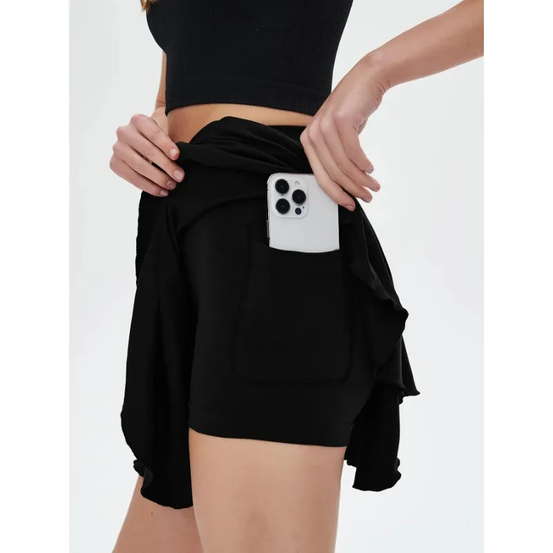 Women's High Waisted Tennis Mini Skirt Tennis Yoga Golf Sports/Safety Pants Pocket Comfortable and Breathable Sports Skirt