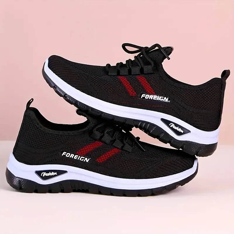Women's Breathable Knit Walking Shoes Soft Cushion/Non Slip Lace Up Sneakers Lightweight Comfort Casual Daily Sports Shoes