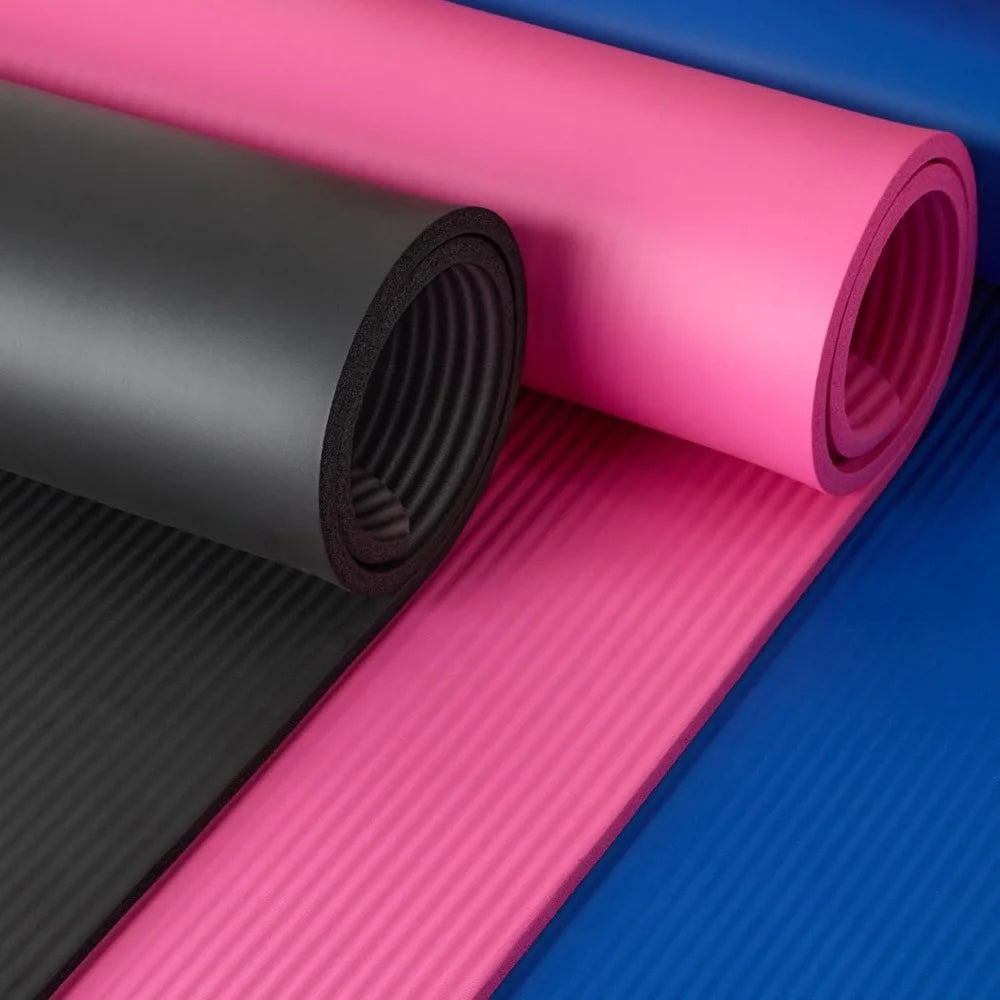 Extra Thick Yoga Mat with Carrying Strap/Non-Slip Exercise Mat for Home Gym