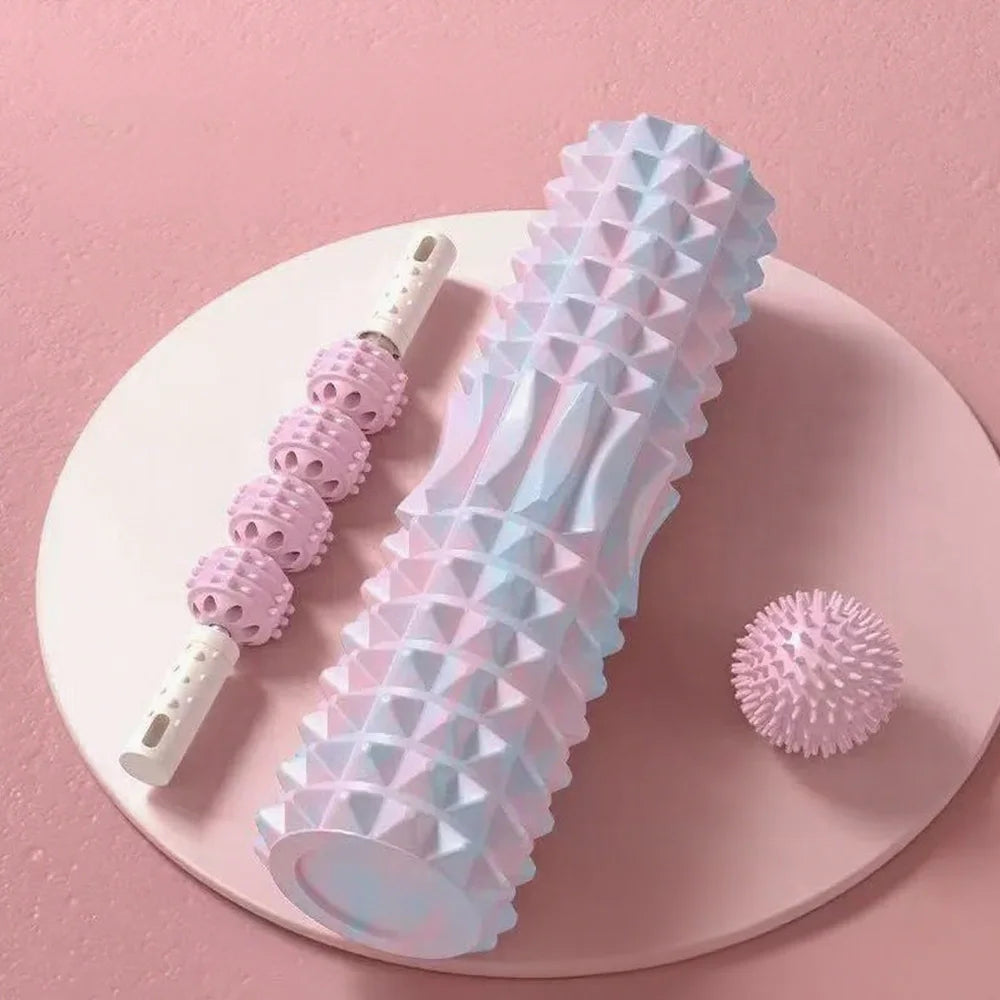 [Three piece massage set] Massage prick ball massage roller/foam massage roller shaft Yoga Equipment