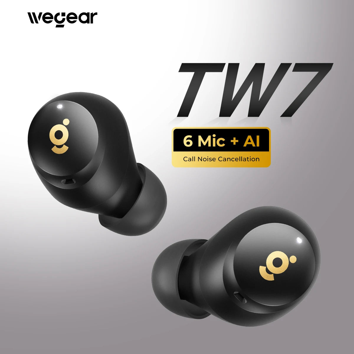 wegear Wireless Earbuds Bluetooth 5.4 in Ear Hybrid Active/Noise Cancelling Earbuds with 6 Built-in Microphones 32H Playtime