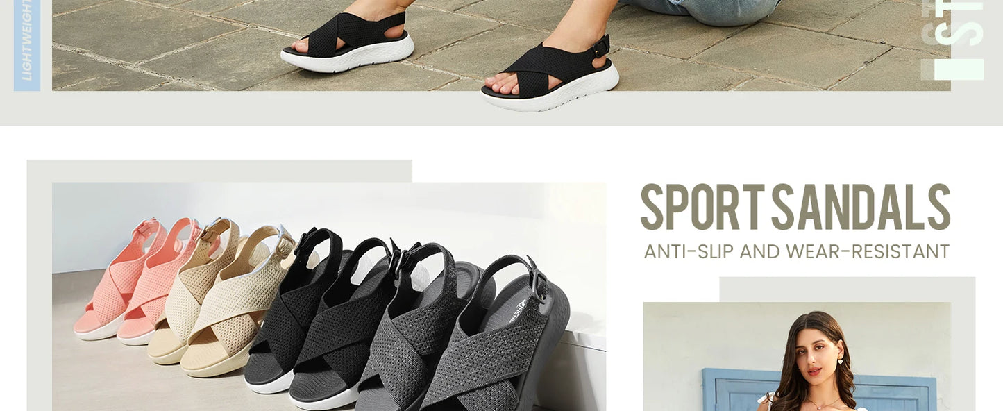 Women's Comfortable Walking Sandals Platform/ \Sport Orthopedic Sandals with Arch Support
