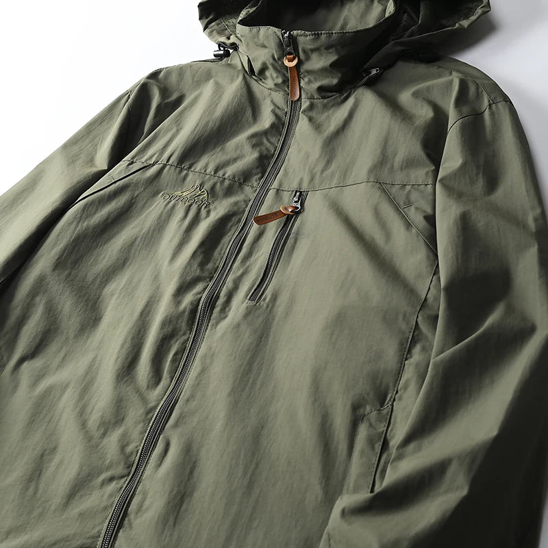 Windbreaker Men Tactical Jacket Waterproof Outdoor Hooded Coat/Sports Military Size S-5XL Field Climbing Thin Outwear