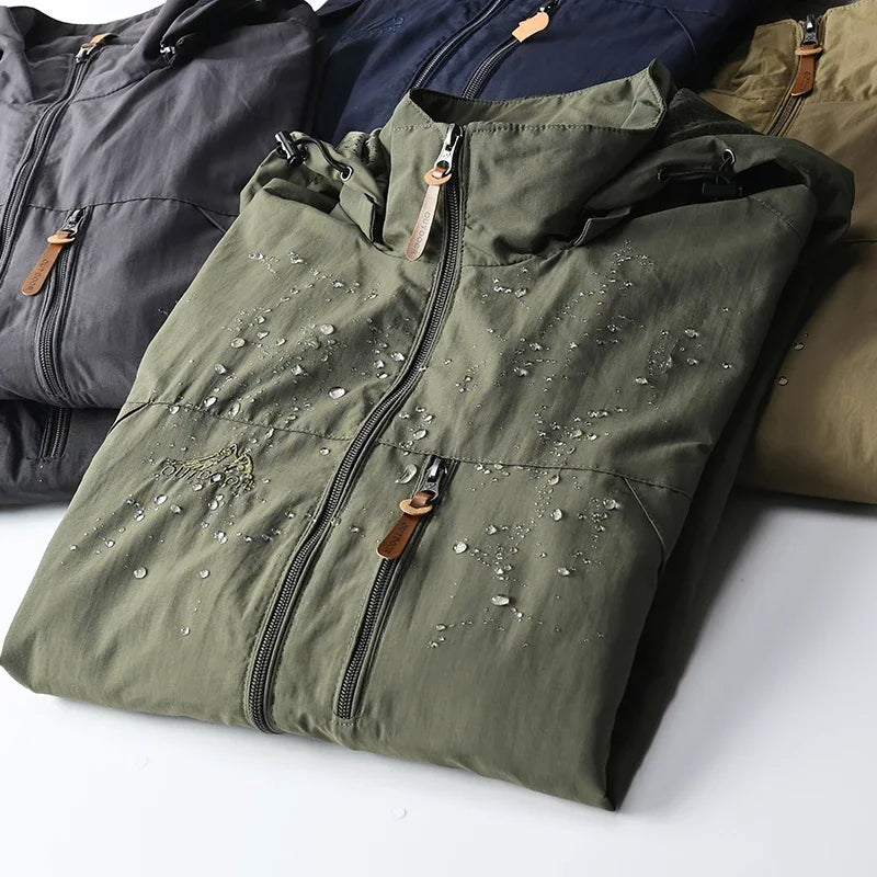 Windbreaker Men Tactical Jacket Waterproof Outdoor Hooded Coat/Sports Military Size S-5XL Field Climbing Thin Outwear