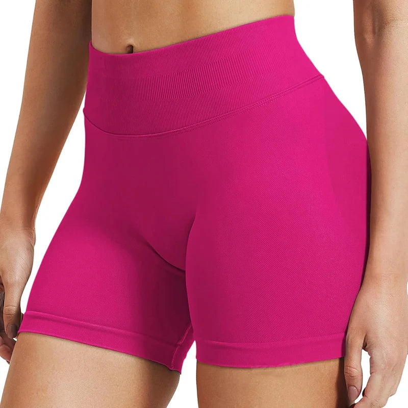 Seamless Shorts 4.5" Ribbed Yoga Shorts Women Flex Gym Shorts/Booty Running Short Butt Lifting Workout Pants