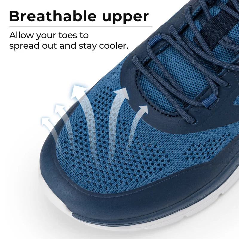 Men's Running Shoes Wide Toe 2E Lightweight Non-Slip Walking/Sport Shoe Cushioning Slip-On Comfortable Breathable Sneakers