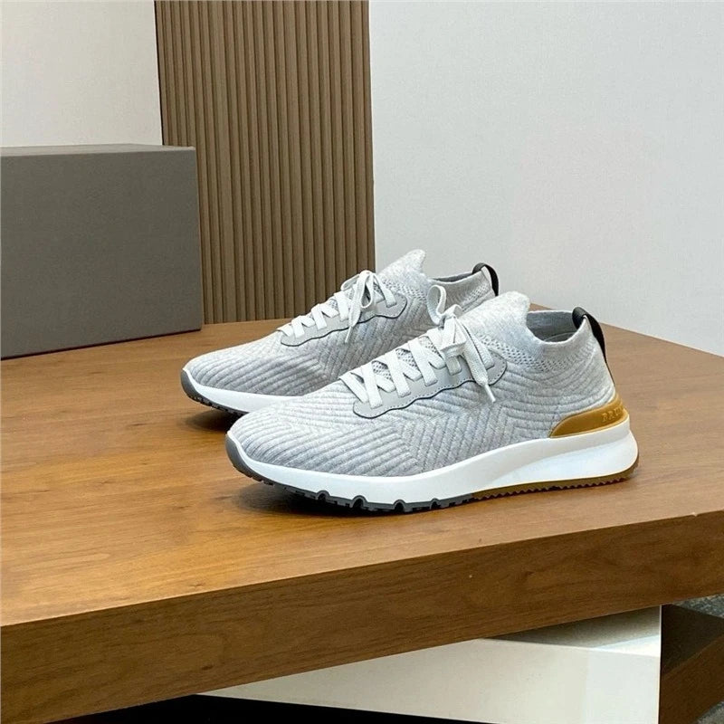 New Men's Lightweight Knitted Shoes Breathable Comfortable/Trendy Casual Athletic Sneakers Fashion Daily Footwear
