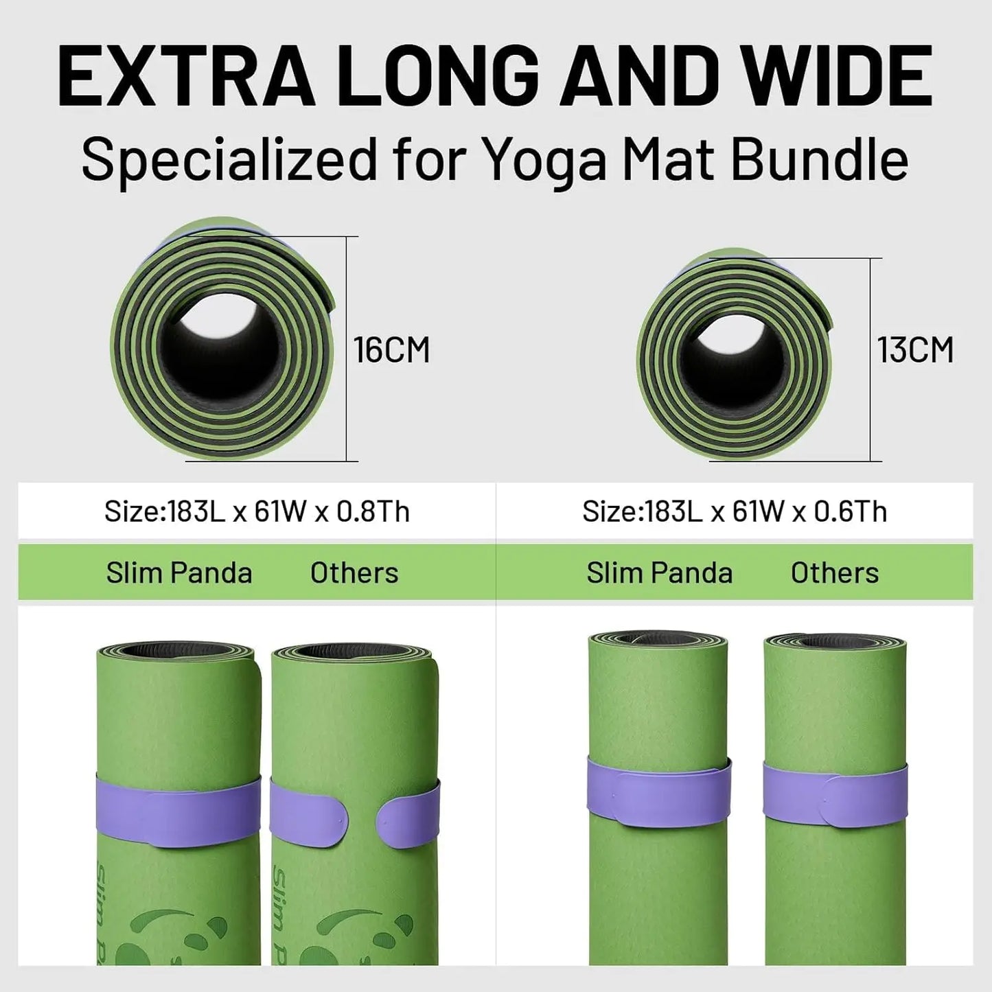 Slim Yoga Mat Strap with Heavy-Duty Clasp/One Snap Secures Mats Tightly Rolled Fits Most Sizes (24" L X 2" W)