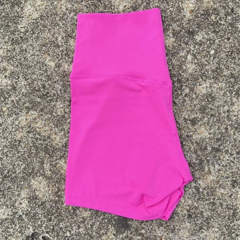 Solid Color Women Fitness Sport Shorts High Waist Athletic Yoga Shorts/Leg Cycling Comprehensive Training Jogging Squat