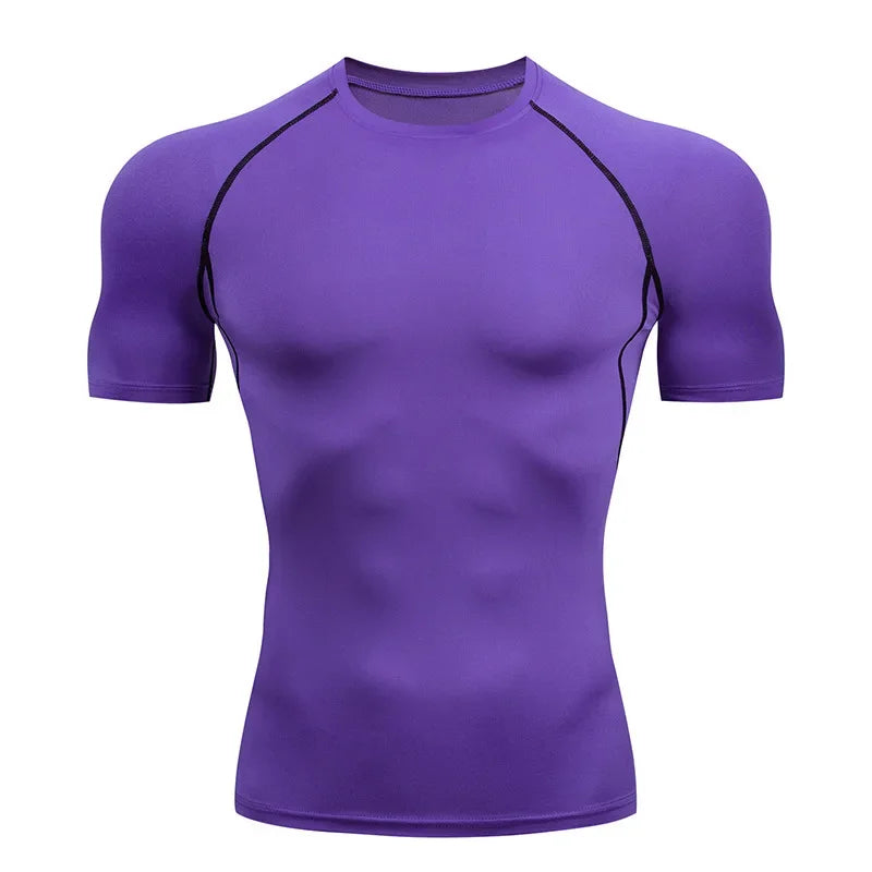 Men Short Sleeve t-Shirt Quick Dry Compression Shirts Fitness/Gym t-Shirts Sport Bodybuilding Shirt Running Football Tee Shirts