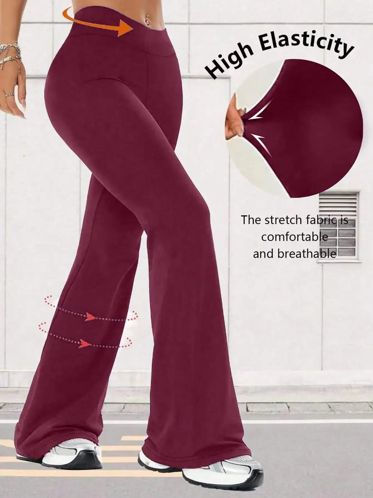 Women's High Waist Flare Yoga Pants Wide Leg Yoga Pants/Loose Casual Sports Leggings For Fitness