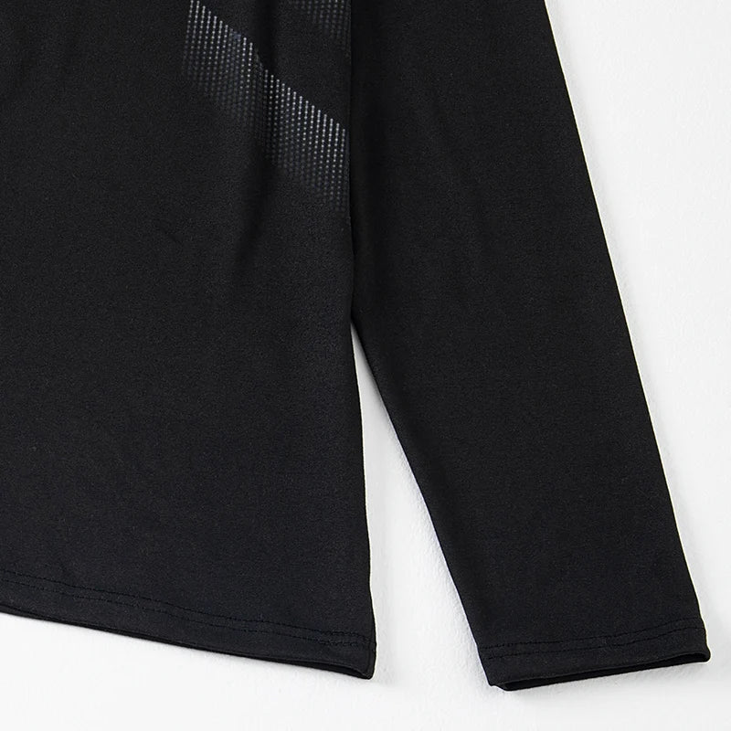 3-piece Autumn/Winter Men's Fashionable Printed Sports Warm Long Sleeved T-shirt/Plus Size Fitness Running Casual Versatile Top