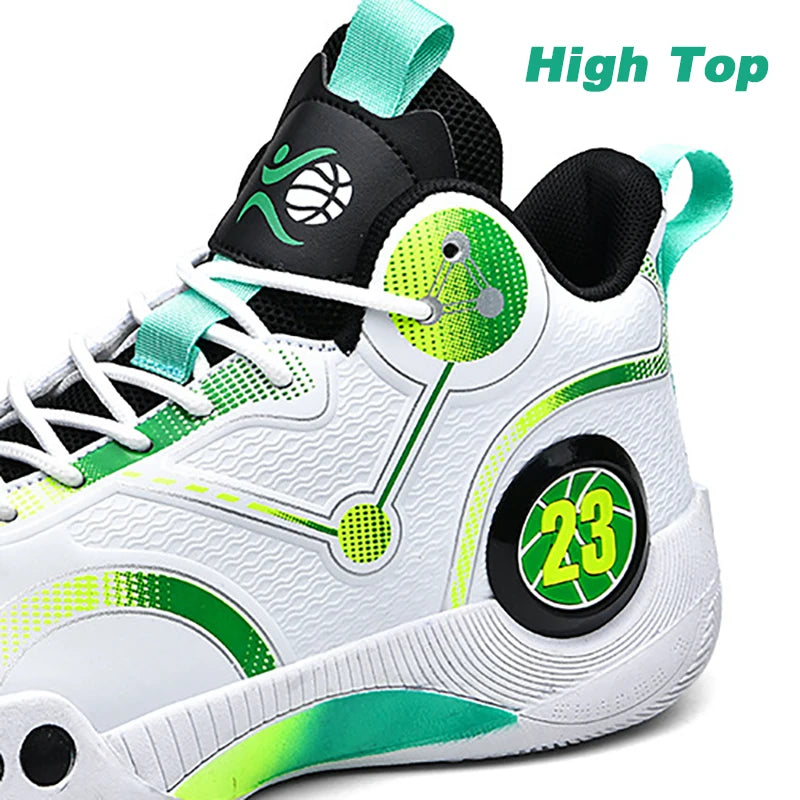 Fashion Men Anti Slip Sneakers High Top Solid Color Male Lace Up/Basketball Shoes Women Mesh Breathable Training Footwear