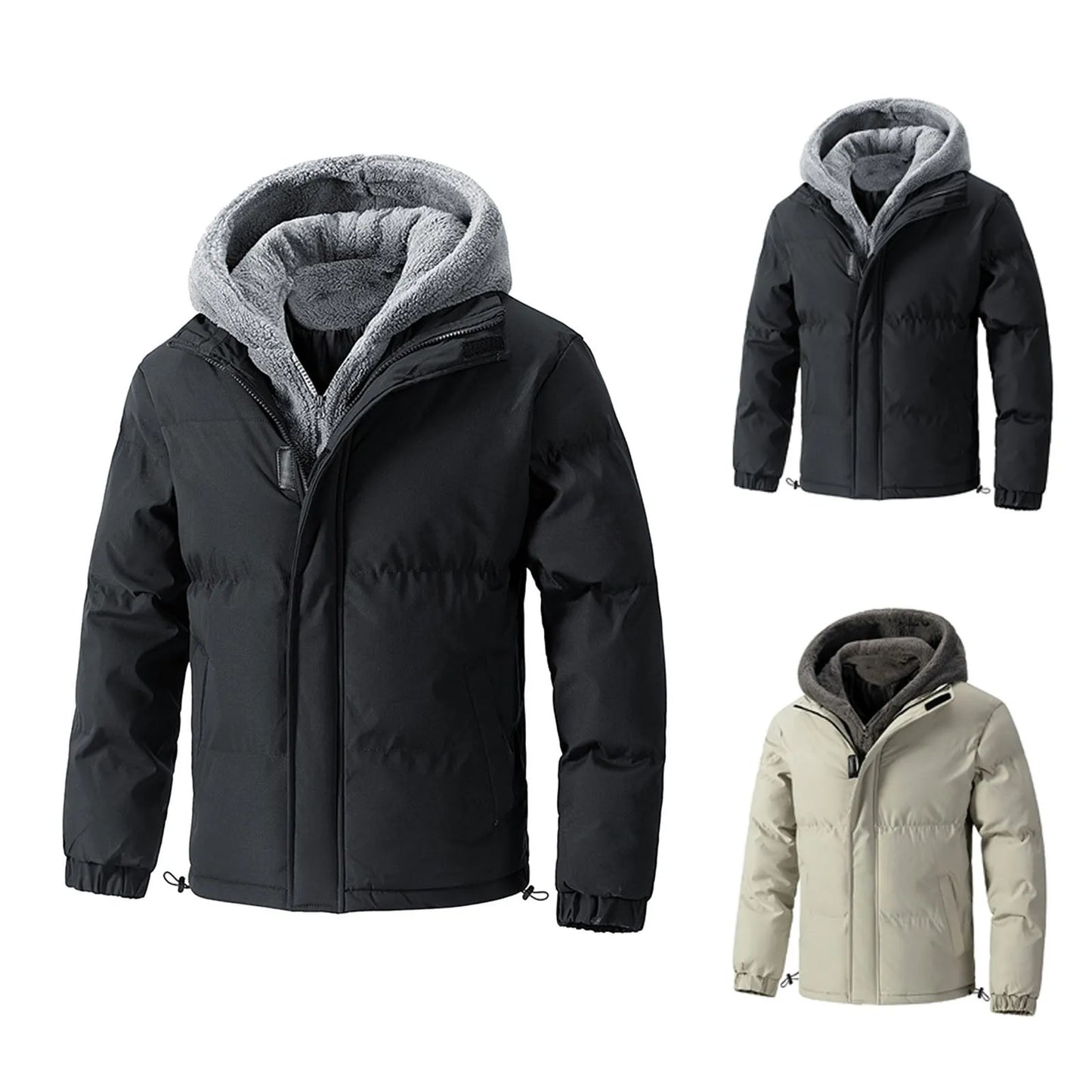 Thick Warm Plus Size Jacket For Men Winter Cotton Fleece/Outdoor Puffer Jacket Parkas Padded 2 Piece Coats Outwear