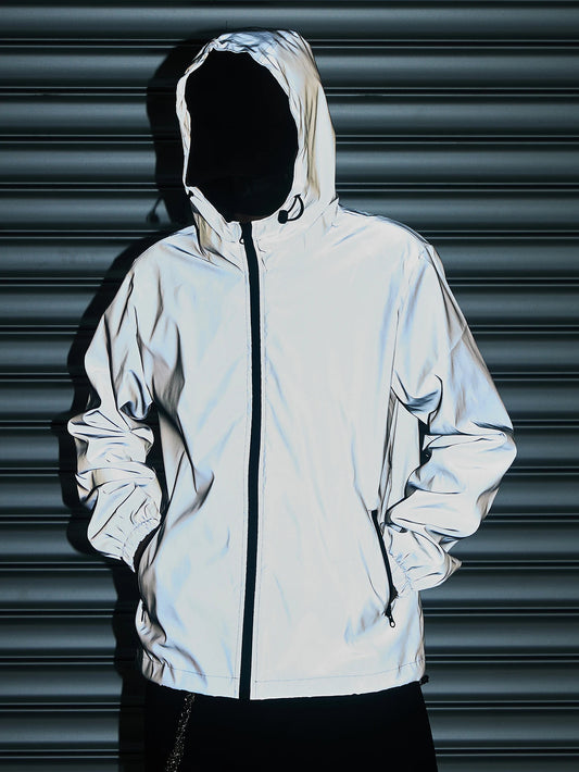 Night Reflective Clothes Spring New Men's Hooded Jacket Outdoor/Run Casual Windproof Coat Couples Hip-hop Streetwear S-5XL