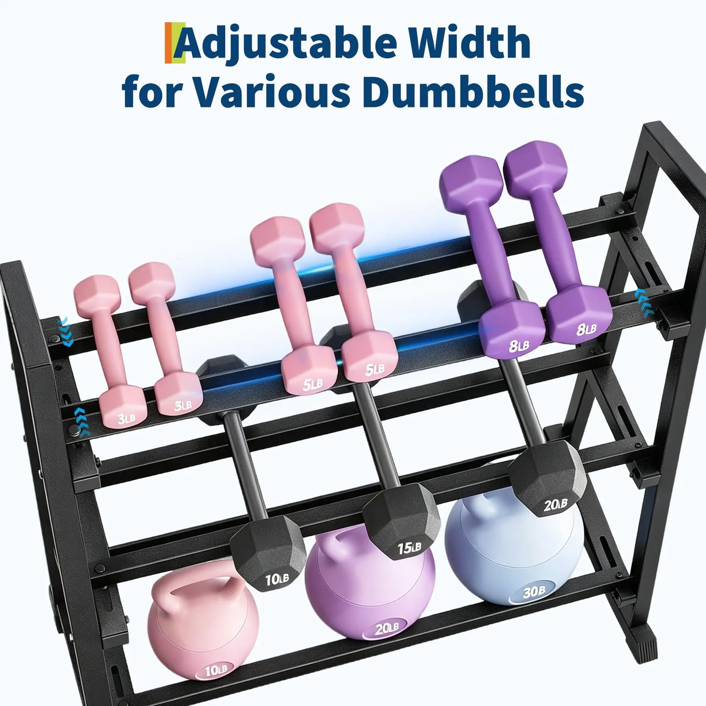 Dumbbell Rack 3 Tier Weight Rack For Home Gym Trapezoidal Frame/And H Frame Weight Stand For Dumbbells Kettlebells