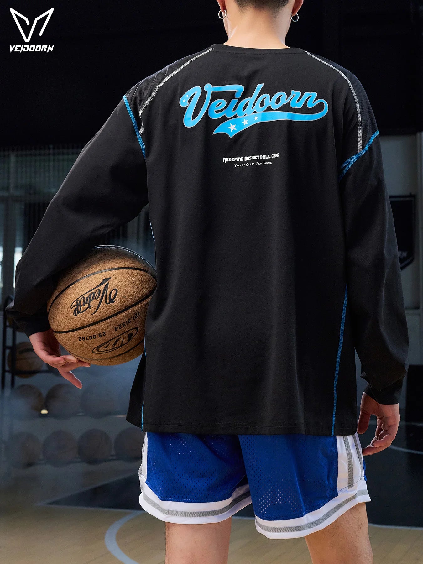 Veidoorn Men's Long Sleeve Workout Shirts Athletic Running/Base player Top for Gym Training Moisture Wicking Thermal Sportswear