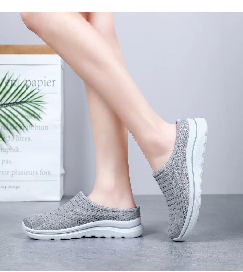 Women's Summer Breathable Commute Half Drag Shoes Soft Sole/Lightweight Slip On Casual Comfortable Odor-Resistant