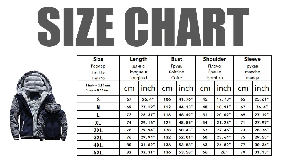 Winter Jacket Men Warm Coat Thick Fleece Male Zipper Hooded Jackets/Casual Hooded Sportswear Outerwear Long Sleeves Sports