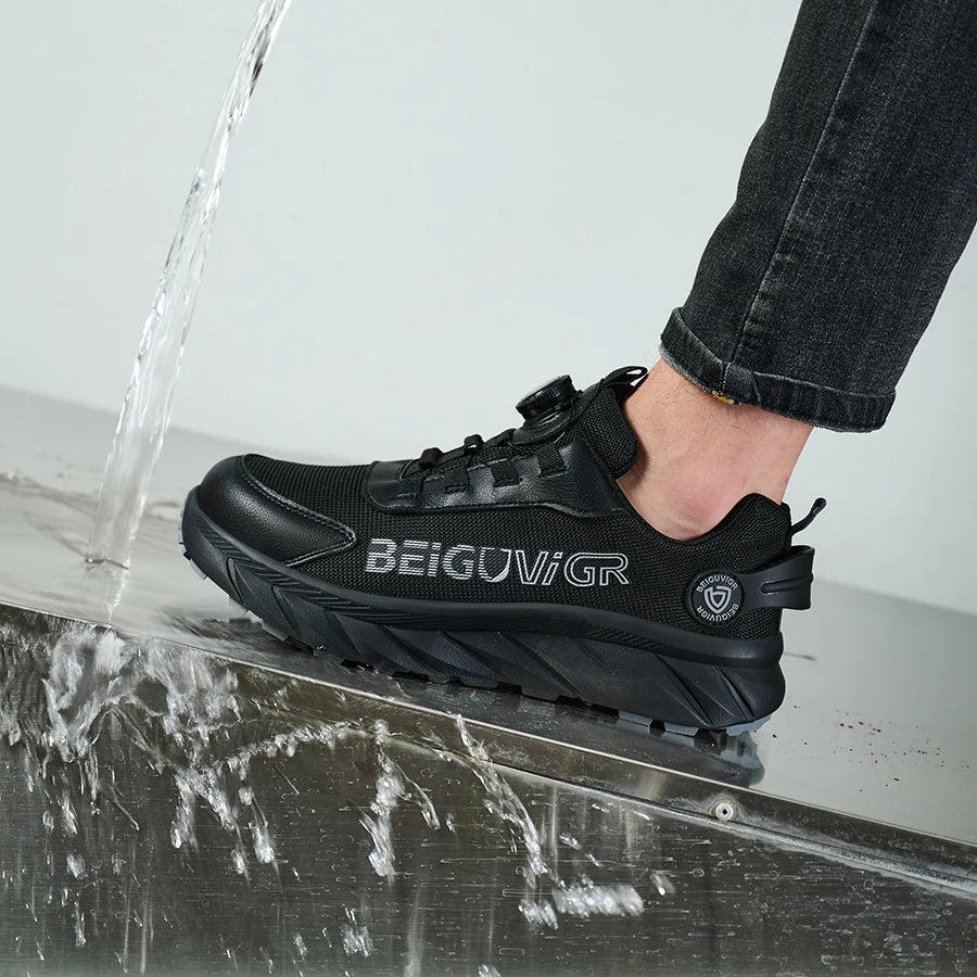 Rubber-Padded Anti-Slip Impact-Resistant/Puncture-Resistant Safety Shoes