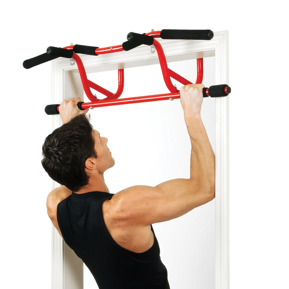 Elevated Chin Up Station No Screw/Strength Training Pull Up Bar for Doorway Fitness
