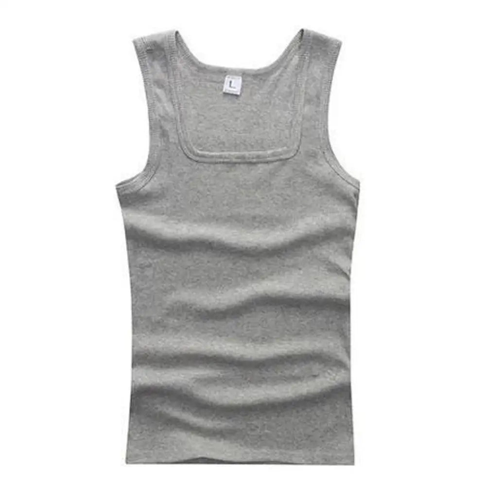 Hot Sale Men's Sleeveless Breathable Fitness Vest Basic Elastic Tank Top/Men's Cotton Bodybuilding T-shirt Classic Color Clothes