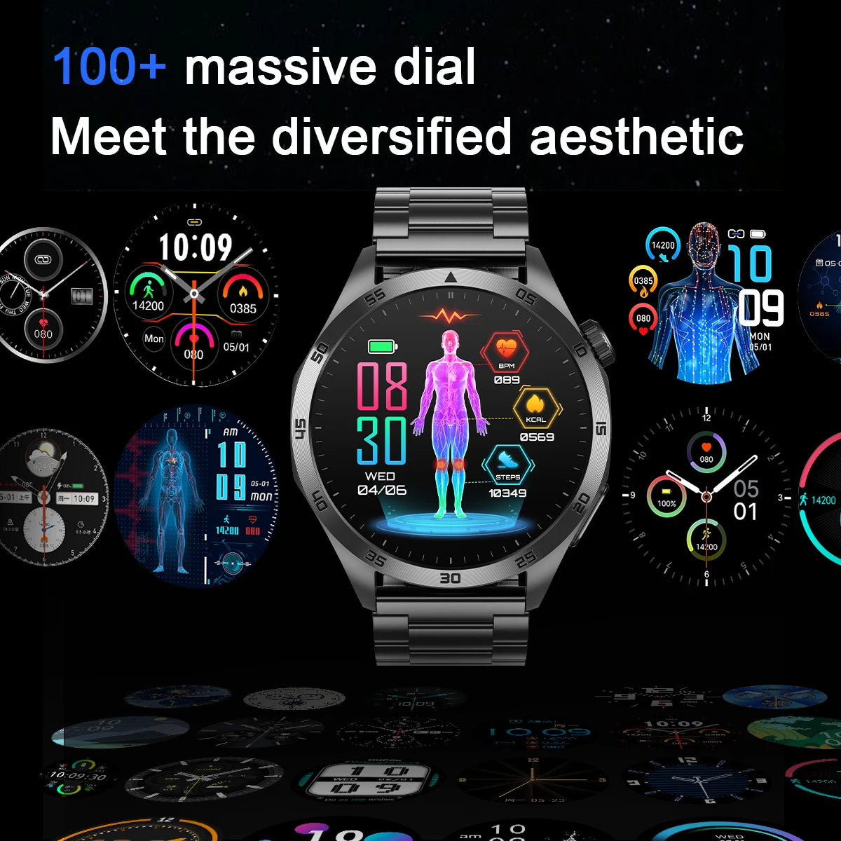Marsyu 2026 New Nursing Grade Smart Watch ECG+PPG Blood Lipid/Blood pressure Uric Acid HD Bluetooth Call Clock Health Smart Watch