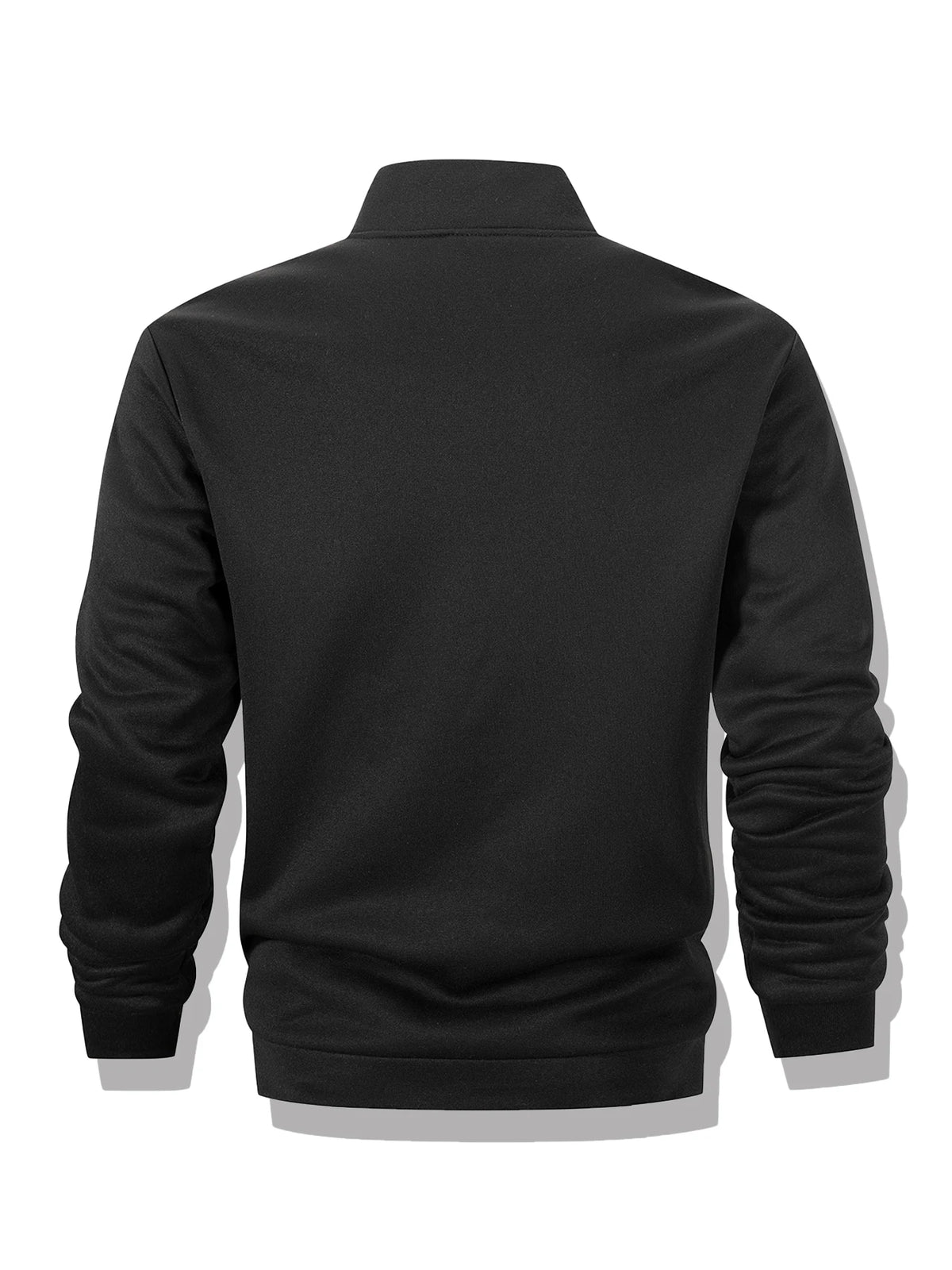 Men's Zip Track Jacket Stand Collar Fleece Lined Casual Sweatshirt/with Zipper Pockets Athletic Outerwear Warm Casual Jacket