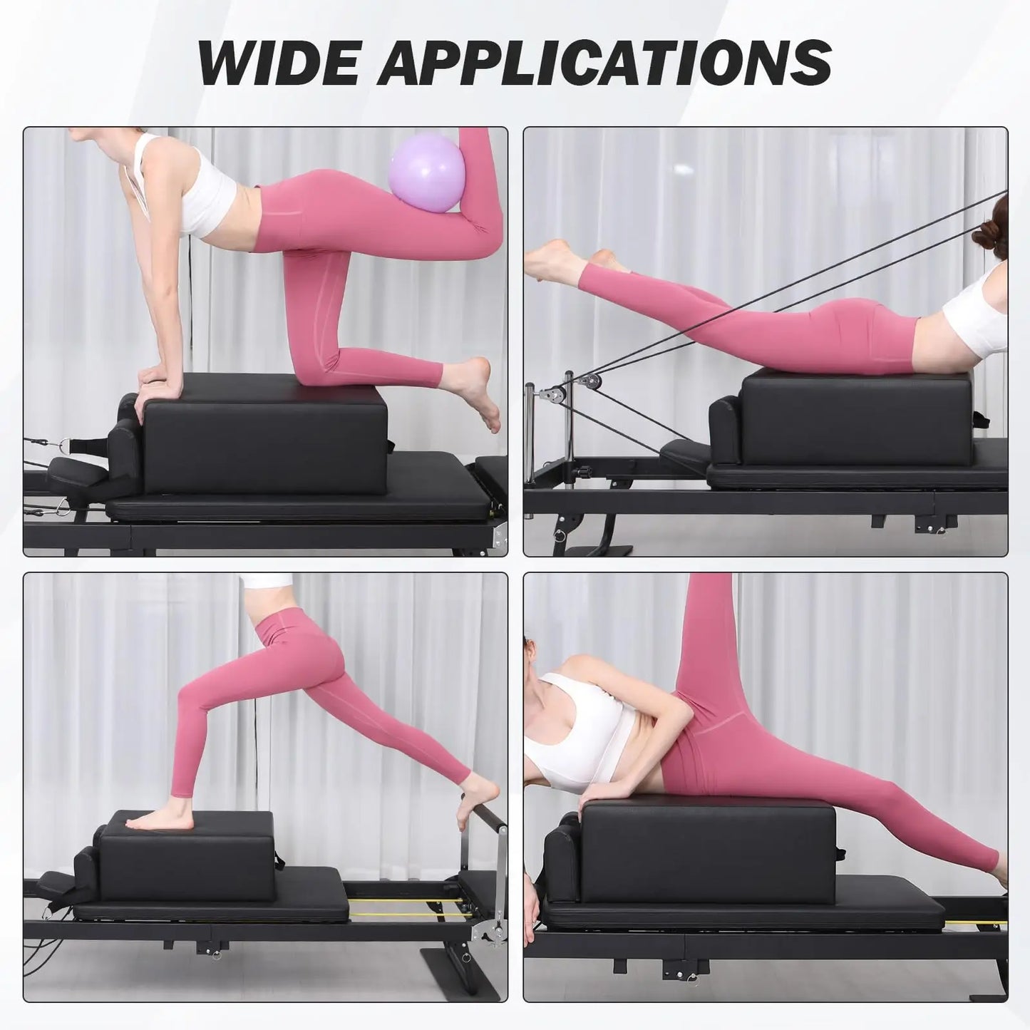 Portable Pilates Reformer Sitting Box Pilates Sit Box for Home Workout/Pilates Exercise Accessories for Pilates Reformer Board