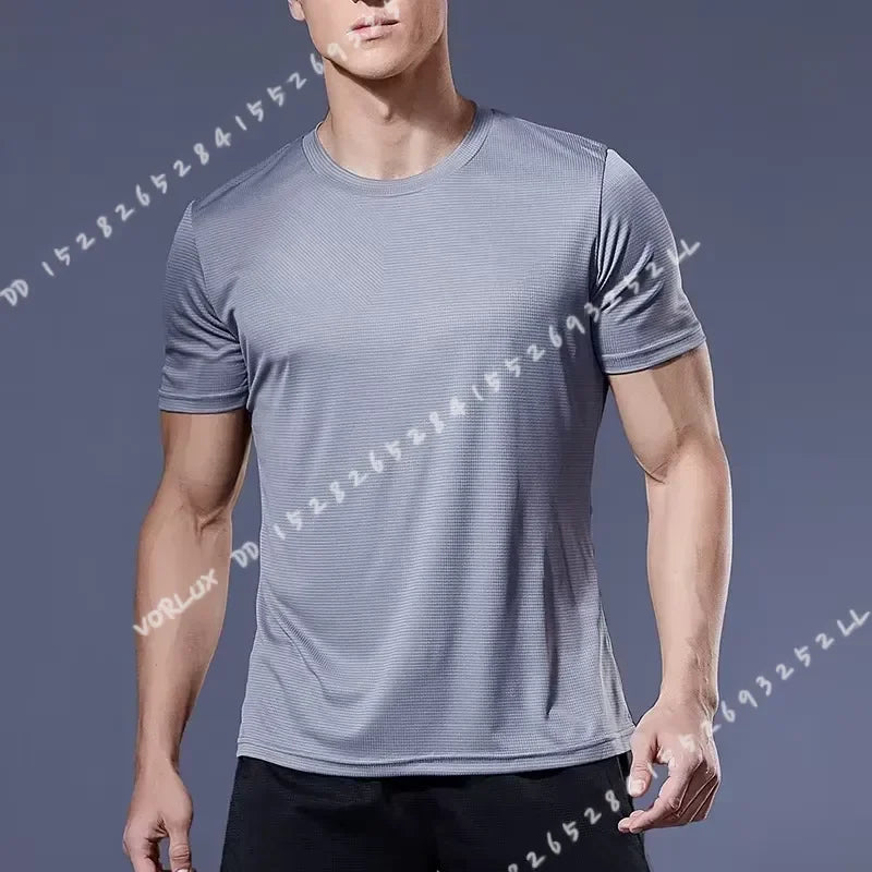 Men's Quick Dry Short Sleeve T-Shirt Moisture Wicking Round Neck/Gym Running Training Exercise Sport Shirt Lightweight Tops