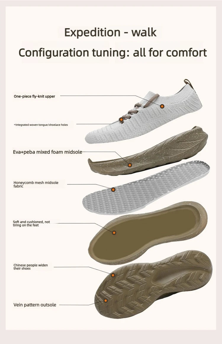 Breathable Men Casual Shoes Lightweight Male Vulcanized Shoes/Outdoor Platform Men's Loafers Soft Mesh Flats Non-slip Sneakers
