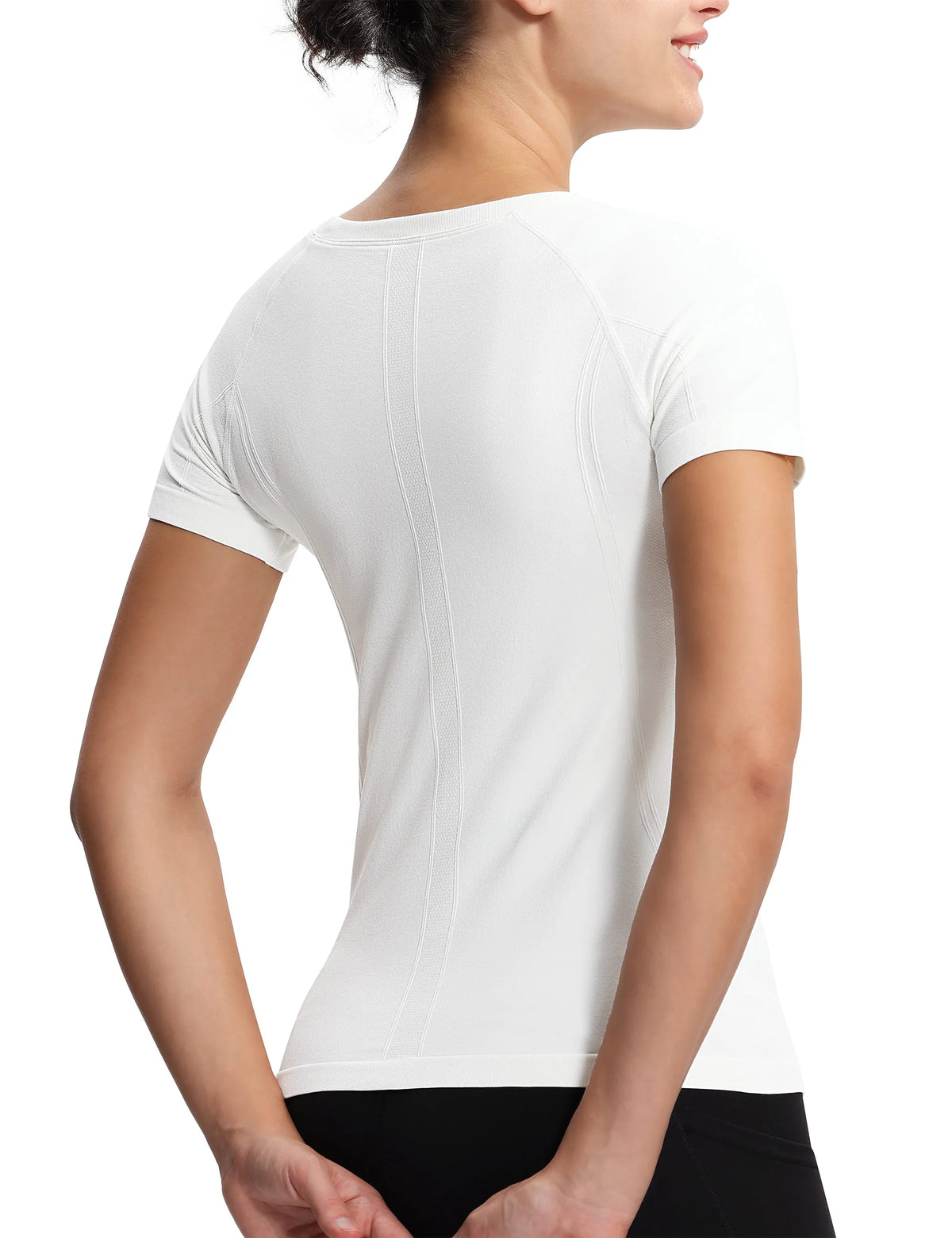 THE GYM PEOPLE Women's Seamless Workout T-Shirts/Short Sleeve Slim Fit Shirts Breathable Running Tee Tops