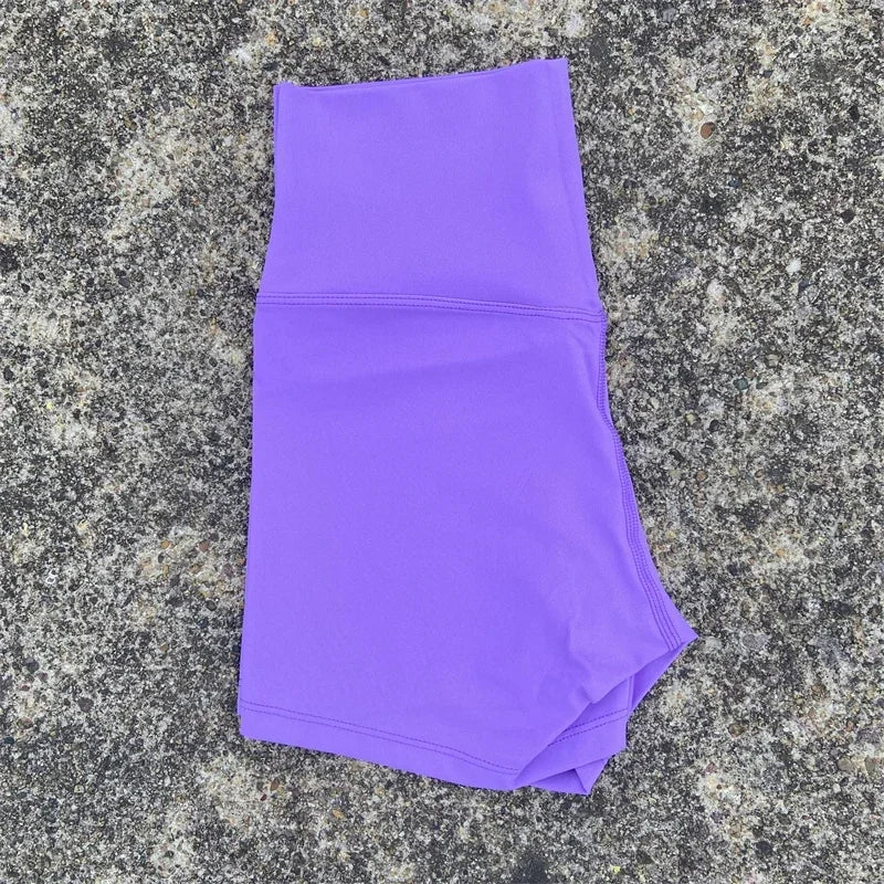 Solid Color Women Fitness Sport Shorts High Waist Athletic Yoga Shorts/Leg Cycling Comprehensive Training Jogging Squat
