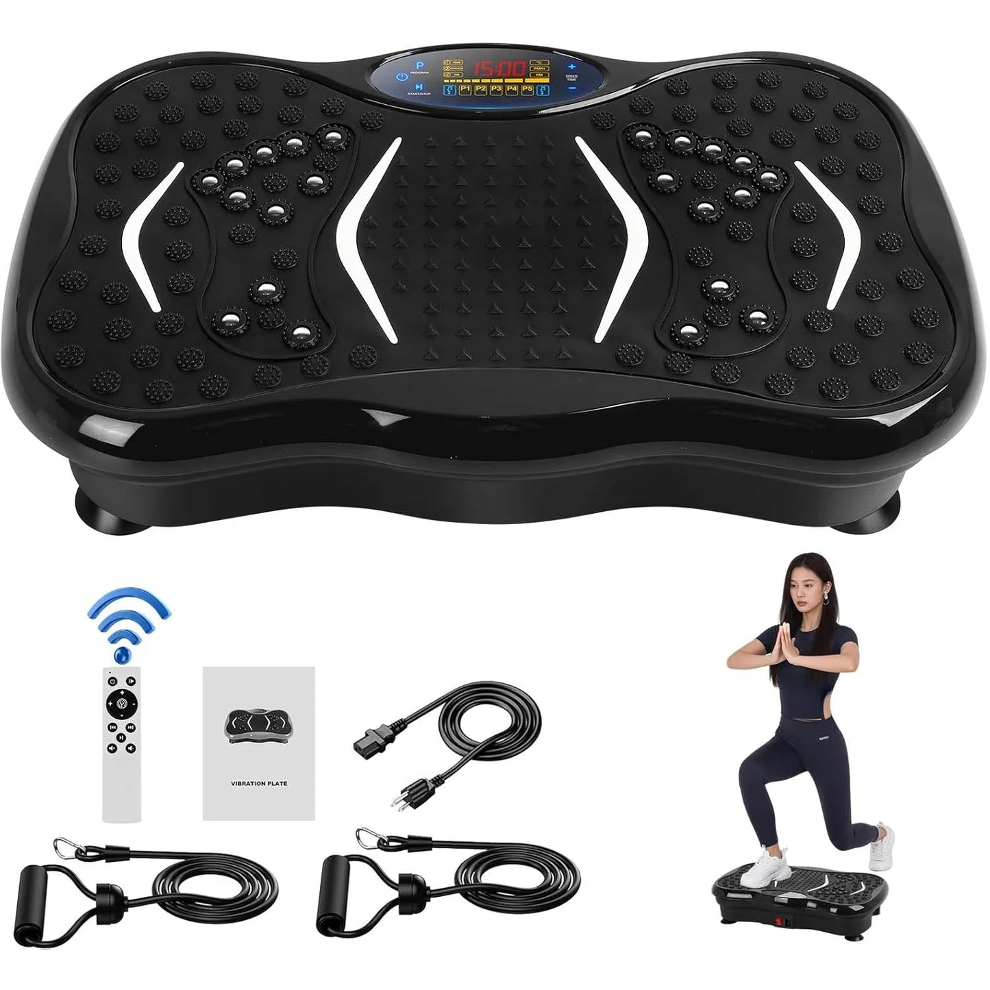 Power Vibration Plate Workout Machine Full Body Fitness Platform/for Muscle & Weight Loss SCITOO Brand, 180W Motor, Home Gym