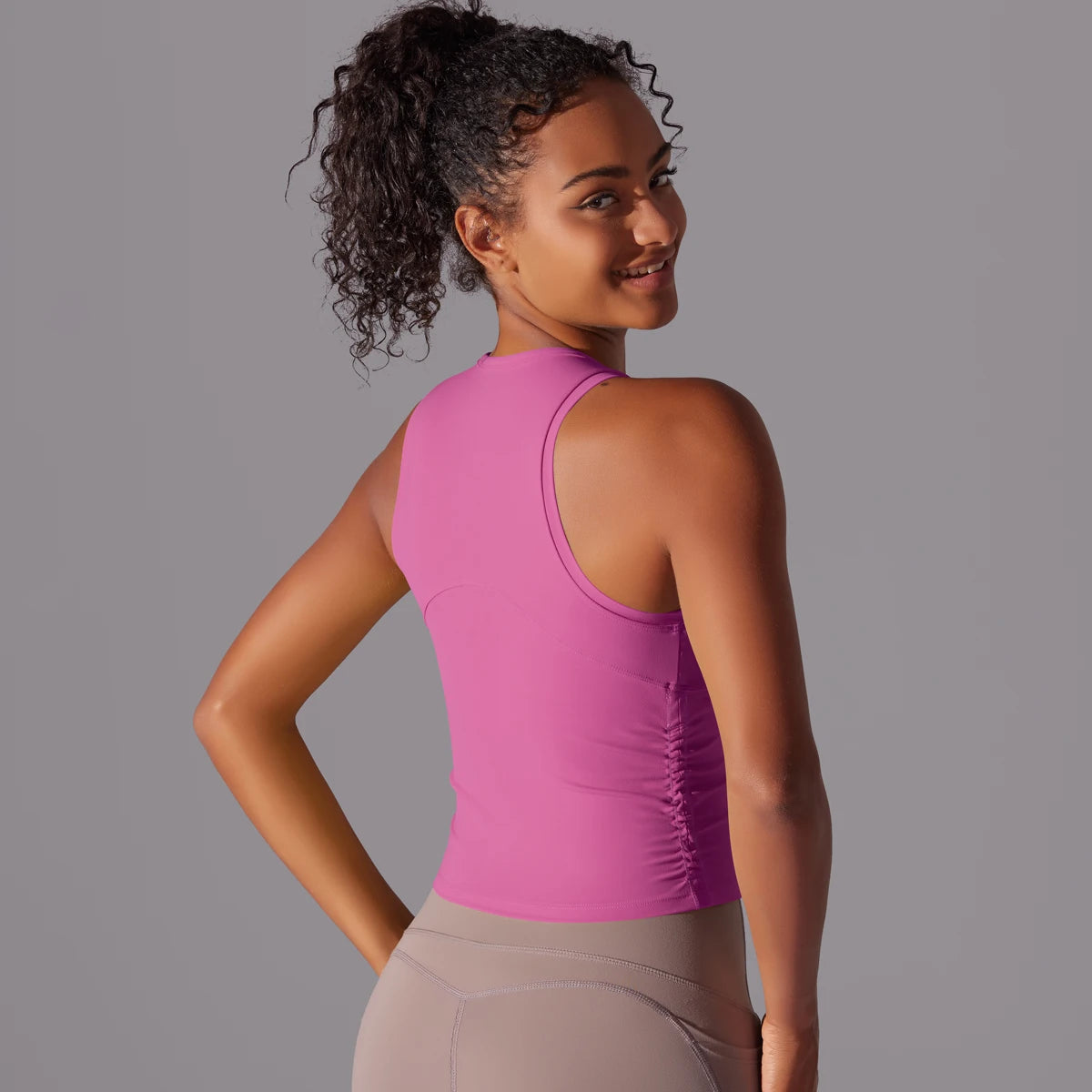 Sleeveless Yoga Vest Slim Sportswear  Stretchy Slim Sports Bra/Breathable Pleated Tank Top Quick Dry Fitness Wear Sexy Slim Top