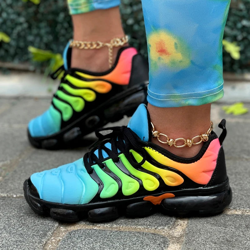 New Candy Color Men Transparent Bottom Sneakers/Running Shoes Women Hiking Shoes Couple Autumn Rainbow Sports Shoes