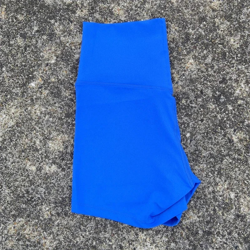 Solid Color Women Fitness Sport Shorts High Waist Athletic Yoga Shorts/Leg Cycling Comprehensive Training Jogging Squat