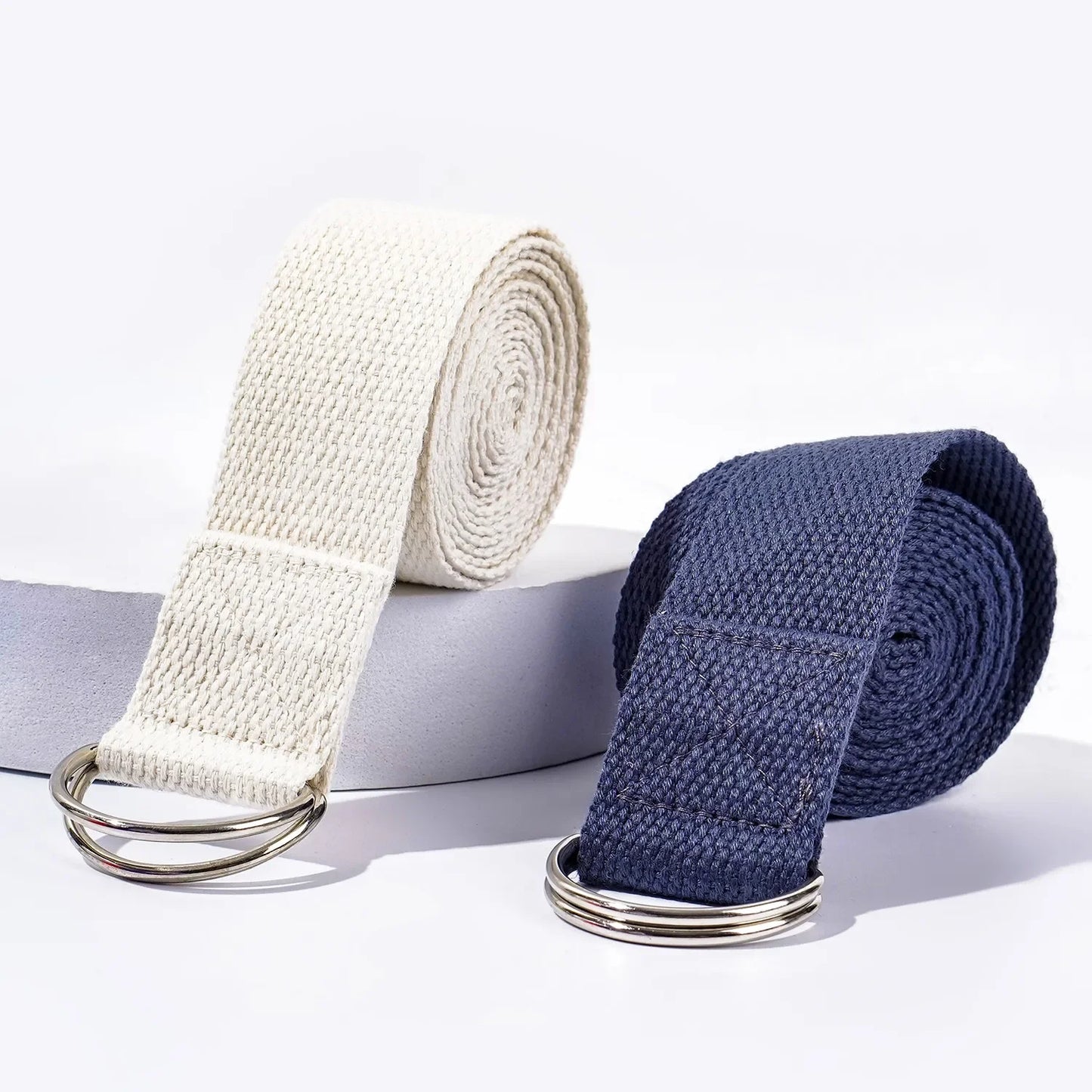 1.8mx3.8cm Yoga Strap Durable Cotton Exercise Straps/Adjustable D-Ring Buckle Gives Flexibility for Yoga Stretching