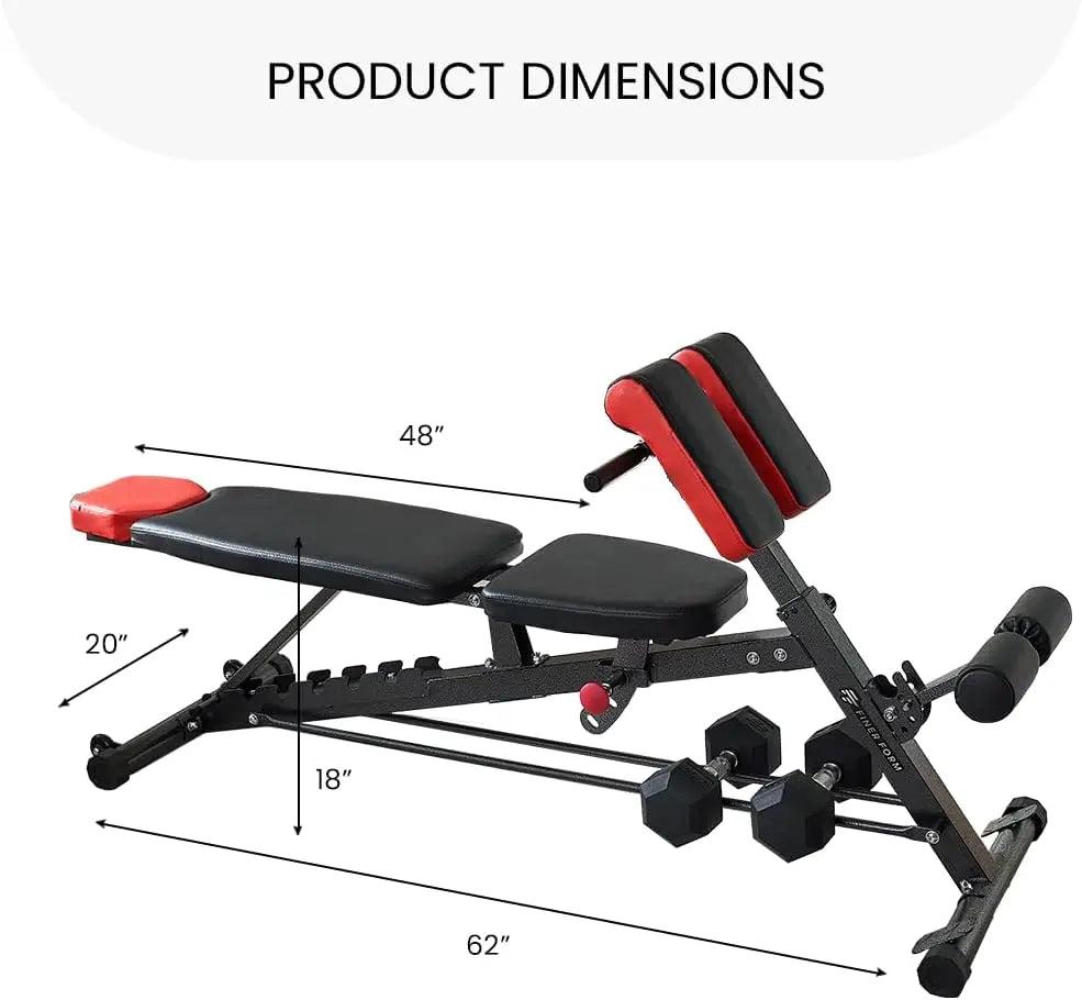 Weight Bench for Full All-in-One Body Workout Hyper Back Extension/Roman Chair Adjustable Ab Sit up Bench Yoga Fitness Equipment