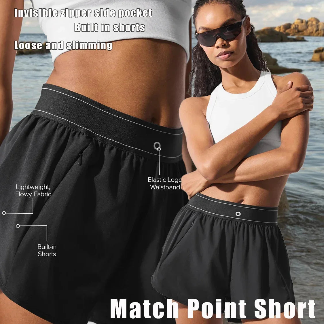 Match Point Short Women's Quick Drying Comfortable Ultra Short Pants/Yoga Exercise Fitness Tennis Vest Outdoor Fashion Golf Set