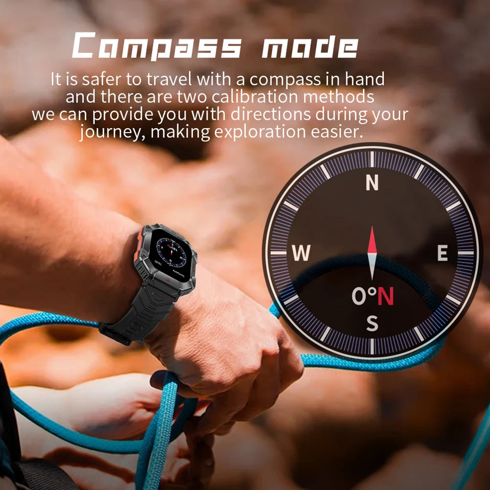 650mAh KR80 Smartwatch 2 Inch Screen/Bluetooth-Compatible Heart Rate Blood Pressure