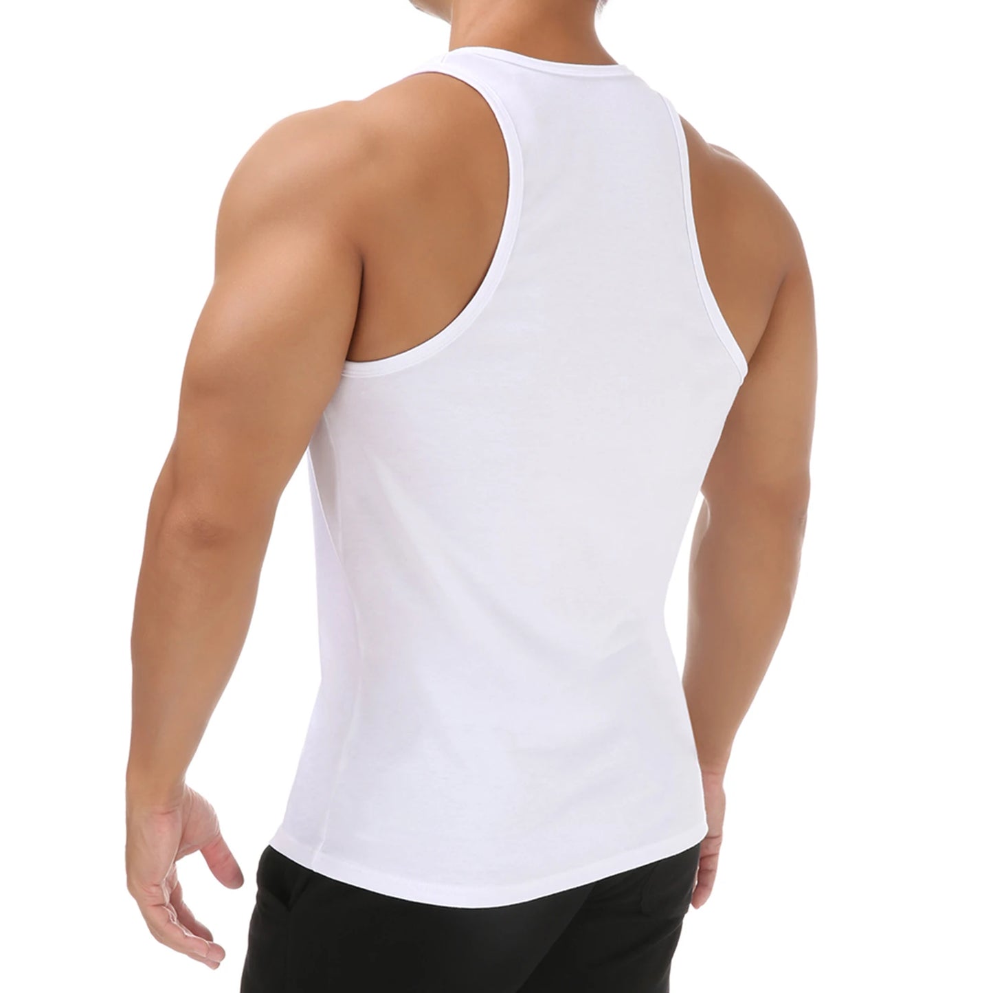 Casual Vest Men's Tank Top Man Deep V-neck Sexy Sleeveless Tops/T-Shirt Muscle Workout Bodybuilding Singlet Dopamine Color