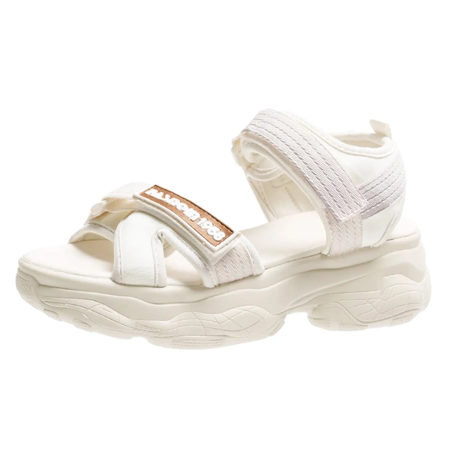 Women Sporty Sandals Polyester Ankle Strap Striped Pattern Shoes/Hook And Loop Fastener Sport Sandals Woman Sneakers