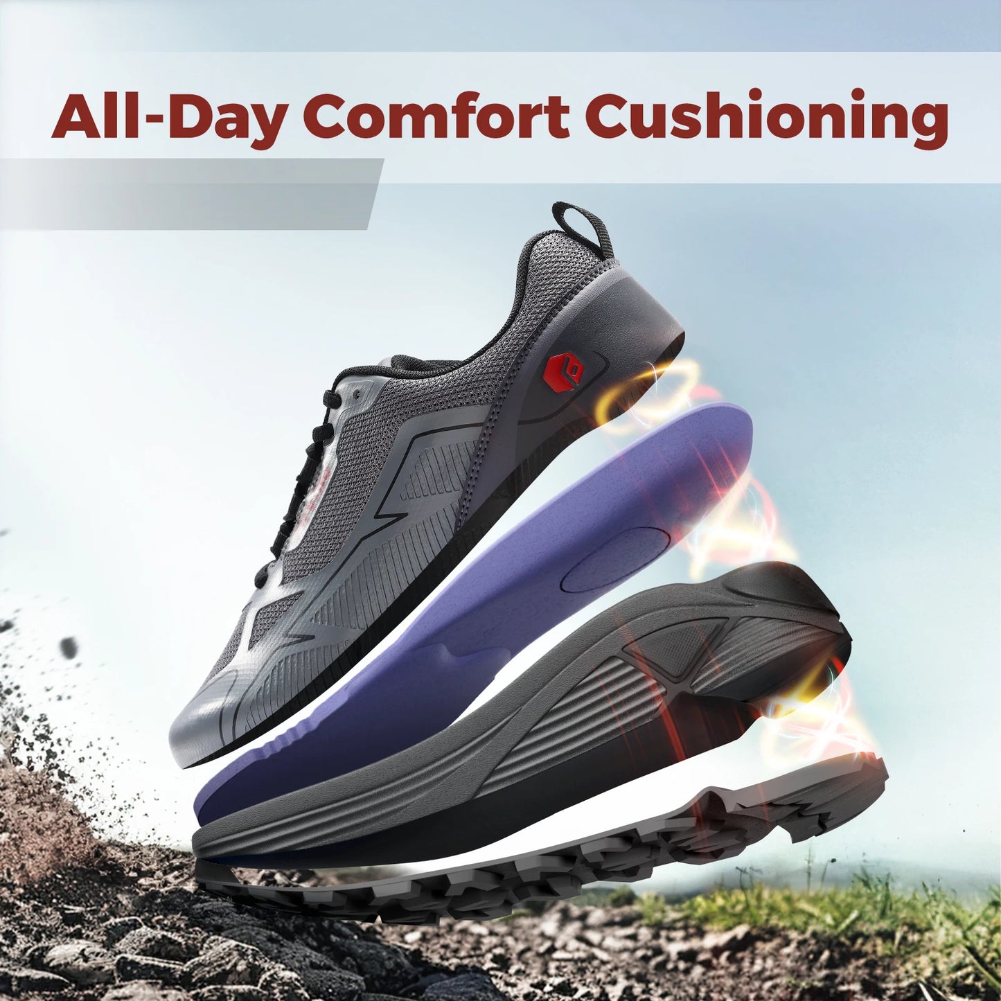 FitVille Extra Wide Trail Running Shoes Non-Slip Men's Sneakers/Lightweight for Male Swollen Feet Arch Support Pain Relief