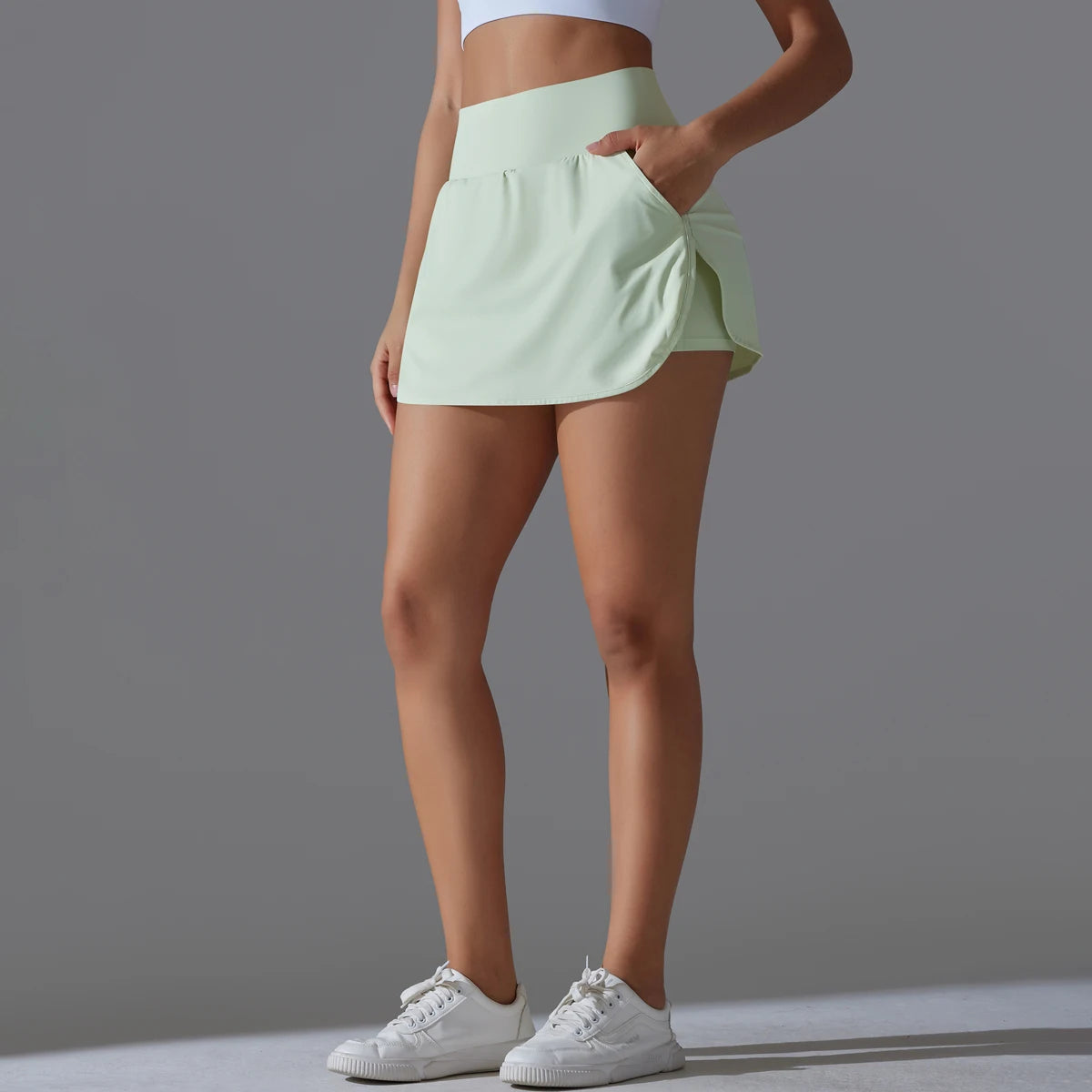Outdoor Sports Yoga Skirt Badminton Tennis Skirt High Waist/Breathable Sweat Skirt Active Athletic Yoga Fitness Skirt Short