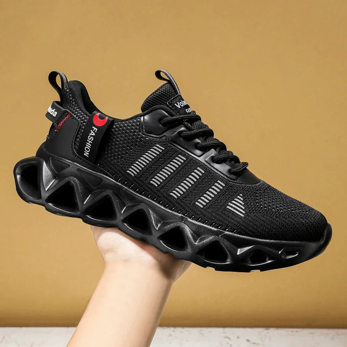 New Striped Cut-out Sneakers, Breathable Mesh Non-slip Shock-absorbing/Thick Sole Stylish and Classic Casual Sports Sneakers