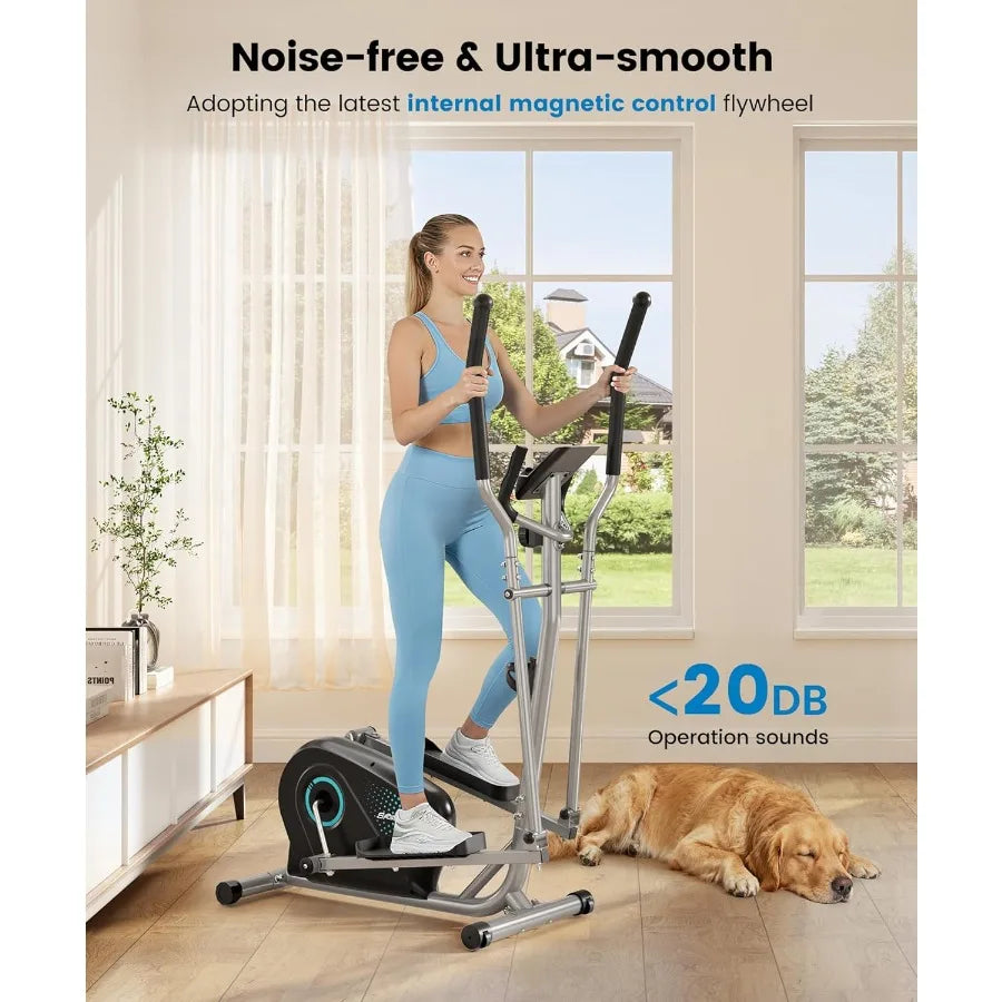 THERUN Elliptical Machine Ultra-Quiet Design for Home Fitness/6KG Flywheel with 16 Resistance Levels Integrated Pulse Sensor