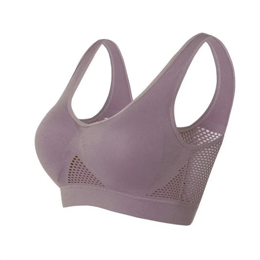 Seamless Mesh Women Sports Bras Fitness Gym Running Underwear Shockproof Bra/Wireless 6XL Plus Size Crop Top Breathable Yoga Bra