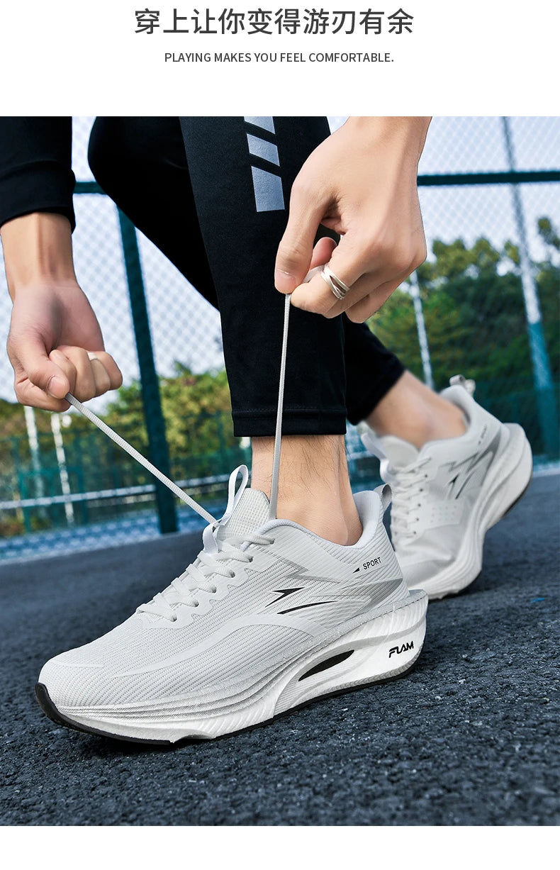 Men Sports Running Shoes Marathon Air Cushion Breathable Lightweight/Comfortable Women Outdoor Athletic Sneakers Jogging Shoes